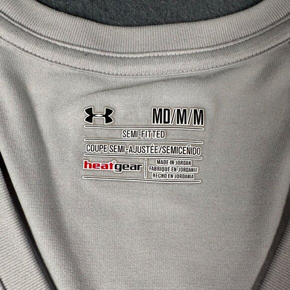 Under Armour Womens M Gray Semi-Fitted V-Neck HeatGear Performance Tee - Picture 4 of 11